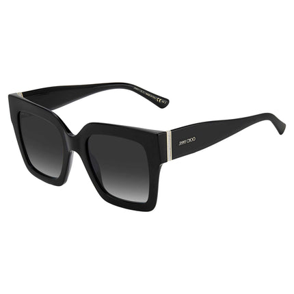 Jimmy Choo Women's Sunglasses - Black Square Frame Grey Shaded Lens | EDNA/S 0807 9O ,