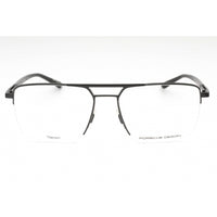 Porsche Men's Eyeglasses - Black Metal Rectangular Frame Clear Demo Lens | P8398 A ,