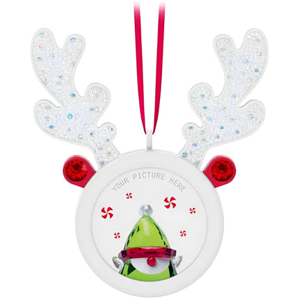 Swarovski Picture Frame - Holiday Cheers Multicolored Reindeer Round Hanging | 5596391 ,