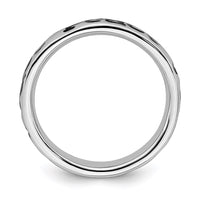 Sterling Silver Stackable Expressions Polished Enameled Peace Ring | QSK100 ,