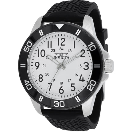Invicta Men's Watch - Pro Diver Quartz White Dial Black Silicone Rubber Strap | 43629 ,