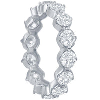 Classic Women's 5mm Round CZ Eternity Band Ring - W-2688 ,