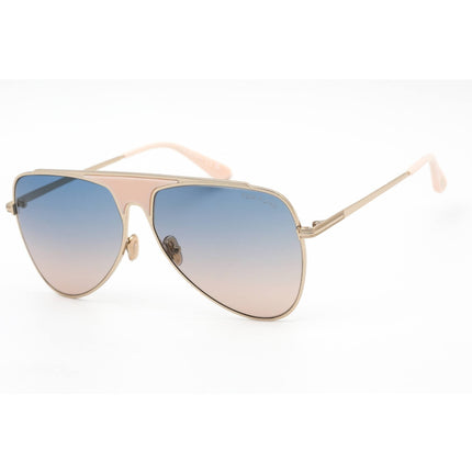 Tom Ford Unisex Sunglasses - Shiny Rose Gold Metal Pilot Full Rim Frame | FT0935 28W ,