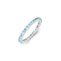 Sterling Silver Stackable Expressions Blue Topaz Ring | QSK1178 ,
