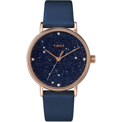 Timex Women's Watch - Celestial Opulence Quartz Blue Crystal Dial Strap | TW2T87800 ,