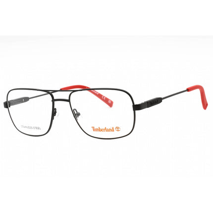 Timberland Men's Eyeglasses - Matte Black Metal Aviator Full Rim Frame | TB1676 002 ,