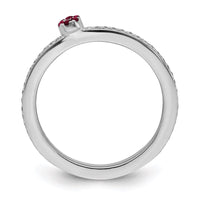 14k White Gold Stackable Expressions Created Ruby and Diamond Ring | SK2082 ,