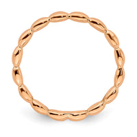 Sterling Silver Stackable Expressions Pink-plated Rice Ring | QSK216 ,