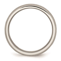 Titanium Beveled Edge 6mm Stone and Brushed Band | TB29 ,