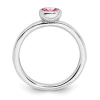 SS Stackable Expressions Low 5mm Round Pink Tourmaline Ring | QSK517 ,