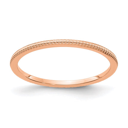 10K Rose Gold 1.2mm Bead Stackable Band | 1STK18-120R ,
