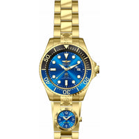 Invicta Men's Watch - Pro Diver Dual Time Blue Dial Yellow Gold Bracelet | 45819 ,