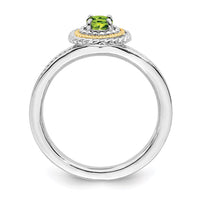 Sterling Silver & 14k Stackable Expressions Sterling Silver Peridot Ring | QSK921 ,
