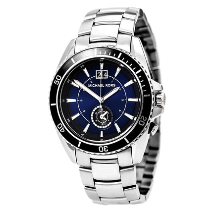 Michael Kors MK8400 Men's Jetmaster Blue Dial Stainless Steel Bracelet Watch ,