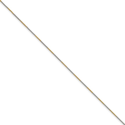 White & Yellow Rhodium over Brass 1.00mm 2 color plated Snake Chain | SRN209 ,