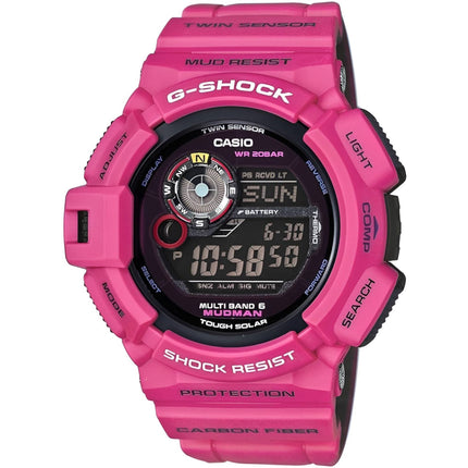 Casio Men's Watch - G-Shock Mudman World Time Pink Resin Strap Digital | GW9300SR-4 ,