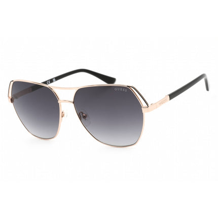 Guess Women's Sunglasses - Shiny Rose Gold Metal Aviator Frame Smoke Lens | GU7825 28B ,