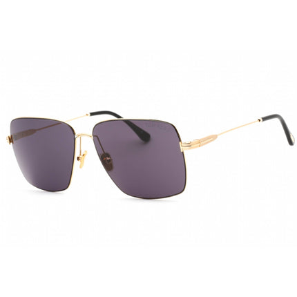 Tom Ford Unisex Sunglasses - Shiny Deep Gold Metal Square Shape Frame | FT0994 30A ,
