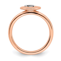 Sterling Silver, 14k Rose & White plated Stackable Expressions Diamond Ring | QSK1657 ,