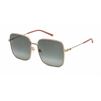 Gucci Unisex Sunglasses - Gold Square Metal Full Rim Frame Grey Lens | GG0443S 001 ,