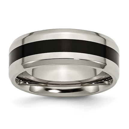 Titanium Black Enameled 8mm Polished Band | TB233 ,