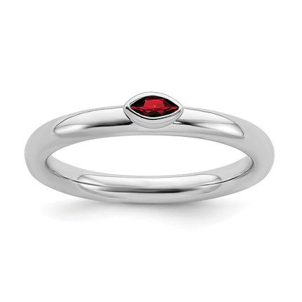 Sterling Silver Stackable Expressions Garnet Ring | QSK2124 ,