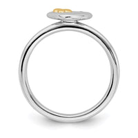 Sterling Silver & 14k Butterfly Stackable Expressions Diamond Ring | QSK1655 ,