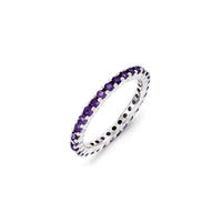 Sterling Silver Stackable Expressions Amethyst Ring | QSK1174 ,