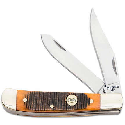 Schrade Folding Knife - Old Timer Generational Trapper Two Steel Blade | SC1137134 ,