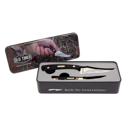 Schrade Knife Gift Tin - Old Timer Sharpfinger Satin Stainless Steel Blade | 1188052 ,