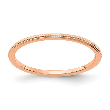 10K Rose Gold 1.2mm Milgrain Stackable Band | 1STK19-120R ,