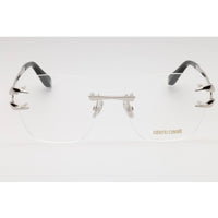 Roberto Cavalli Unisex Eyeglasses - Palladium Metal Square Rimless Frame | VRC022 0579 ,