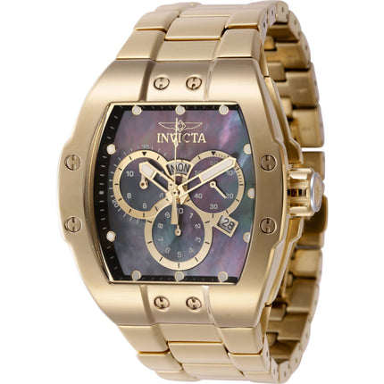 Invicta Men's Watch - S1 Rally Chrono Black Mop Dial Yellow Gold Bracelet | 45703 ,