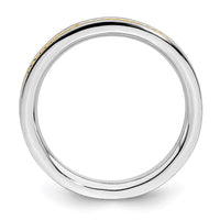 Sterling Silver Stackable Expressions Gold-plated Channeled Ring | QSK1618 ,