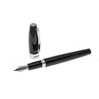 Montegrappa Fortuna Black with Silver Fountain Pen ,