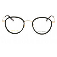 Gucci Unisex Eyeglasses - Black/Gold Oval Full Rim Metal Frame | GG1357OJ 001 ,