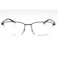 Porsche Men's Eyeglasses - Brown Black Metal Rectangular Half Rim Frame | P8730 C ,