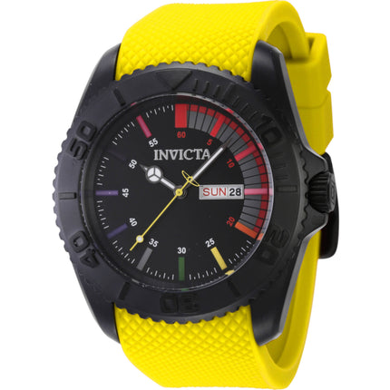Invicta Men's Watch - Pro Diver Black Dial Yellow Silicone Strap Day-Date | 44733 ,