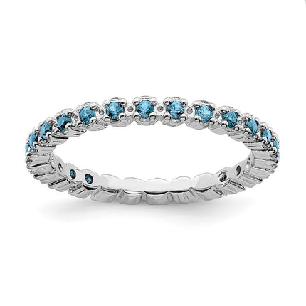 Sterling Silver Stackable Expressions Blue Topaz Ring | QSK361 ,