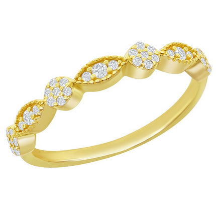 Classic Women's YG Plated Pave CZ Eternity Ring - W-2777 ,