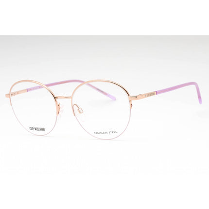 Moschino Love Women's Eyeglasses - Lilac Gold Copper Round Full Rim Frame | MOL569 LTA ,