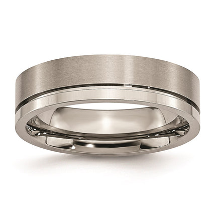 Titanium Grooved 6mm Brushed and Polished Band | TB60 ,
