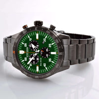 Citizen Men's Watch - Eco-Drive Black and Green Dial Steel Chronograph | AT2527-80X ,