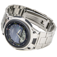 Casio Men's Ana-Digi Sports Illuminator Databank Silver Dial Stainless Steel Bracelet Watch | AW80D-7A ,