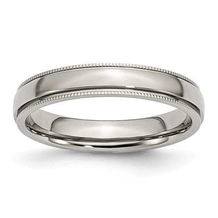 Stainless Steel Grooved and Beaded 4mm Polished Band | SR97 ,
