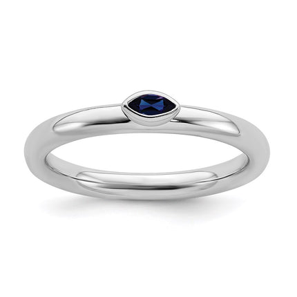Sterling Silver Stackable Expressions Created Sapphire Ring | QSK2132 ,