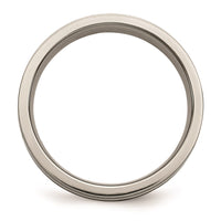 Titanium Grooved Sterling Silver Inlay 6mm Brushed Band | TB371 ,