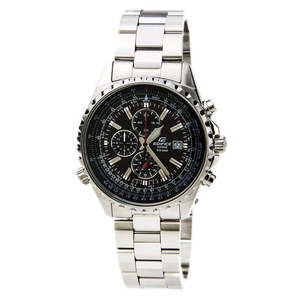 Casio Men's Edifice Black Dial Steel Bracelet Chronograph Watch | EF527D-1A ,