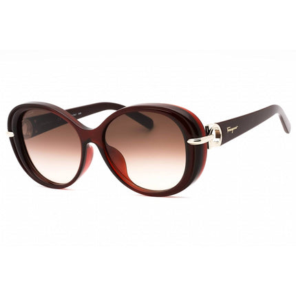 Salvatore Ferragamo Women's Sunglasses - Wine Oval Full Rim Frame | SF1076SLB 606 ,