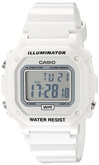 Casio Men's Classic Casual Alarm Chrono Black Digital Dial White Resin Watch | F108WHC-7A ,